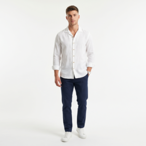 Divine Blue Linen Blend Shirt
