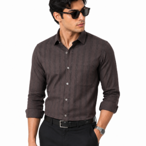 Divine Blue Men Slim Fit Self Design, Solid Spread Collar Grey Formal Shirt